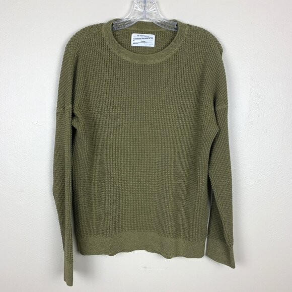 REI Sweaters - REI Womens M Sweater Pullover Waffle Knit Olive Green Wallace Lake Cotton